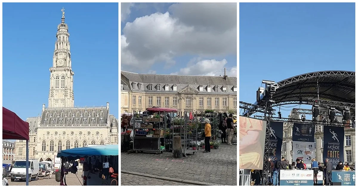 Markets and flea markets in Arras, stalls on the squares