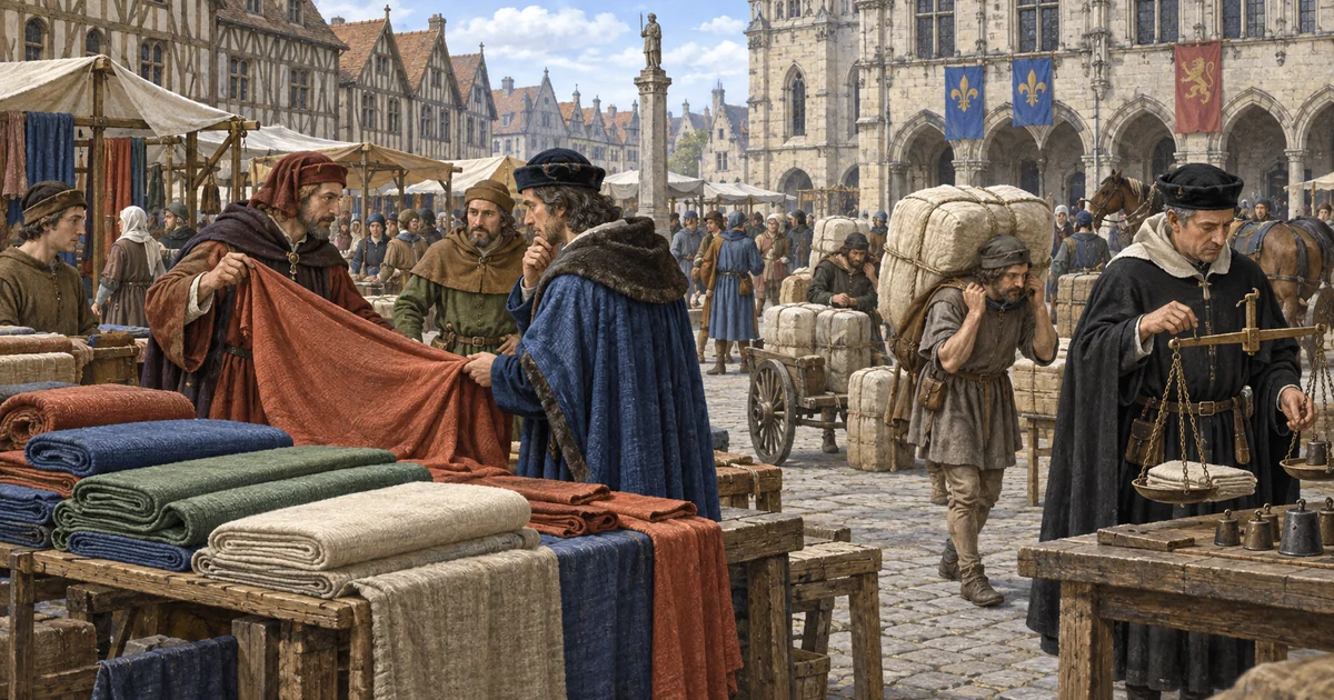 The drapery of Arras in the Middle Ages, woollen-cloth industry and wealth of the town