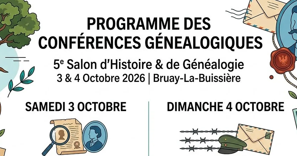 Poster of the 5th History and Genealogy Fair of Bruay-La-Buissière, 3 and 4 October 2026