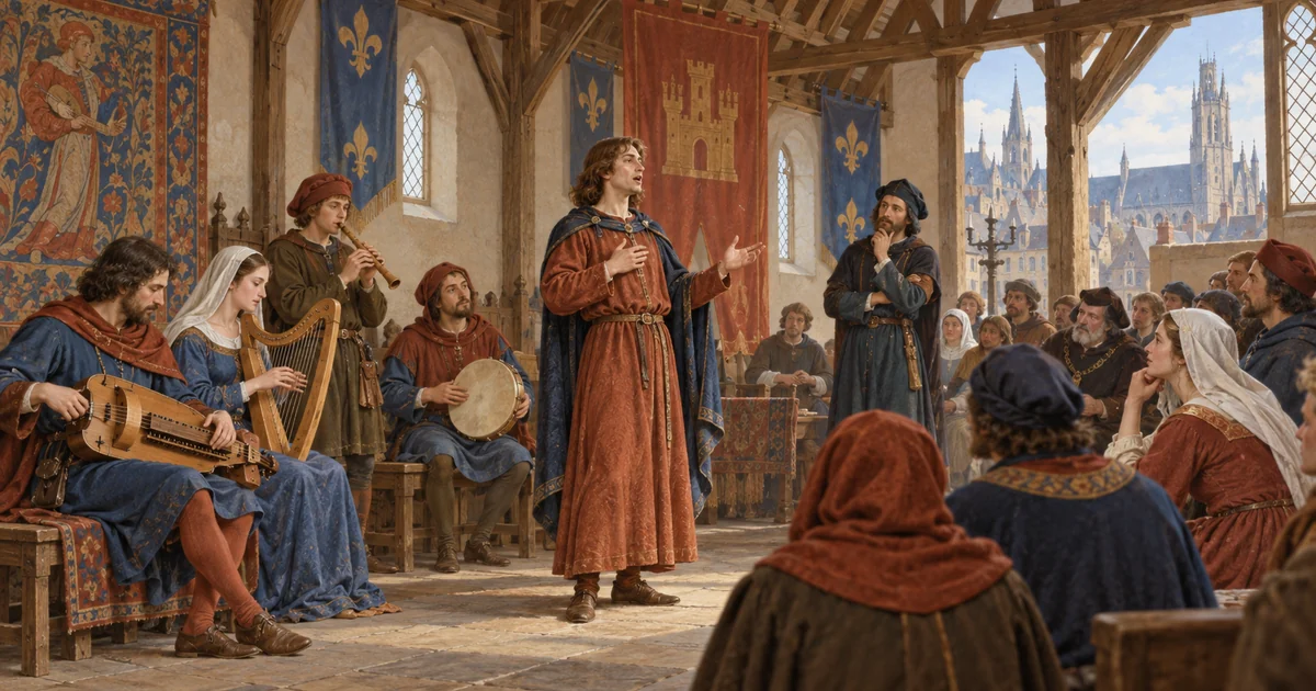 The Puy of Arras, confraternity of jongleurs and burghers in the 13th century