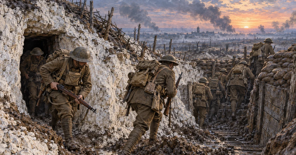 The Battle of Arras of 1917, a British offensive launched from the town and its underground passages