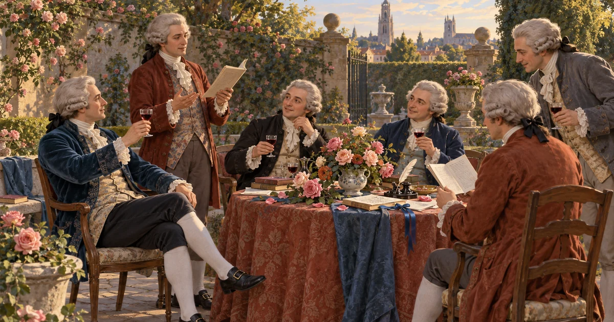 The Rosati of Arras, a poetic society of the Enlightenment celebrating the rose and friendship