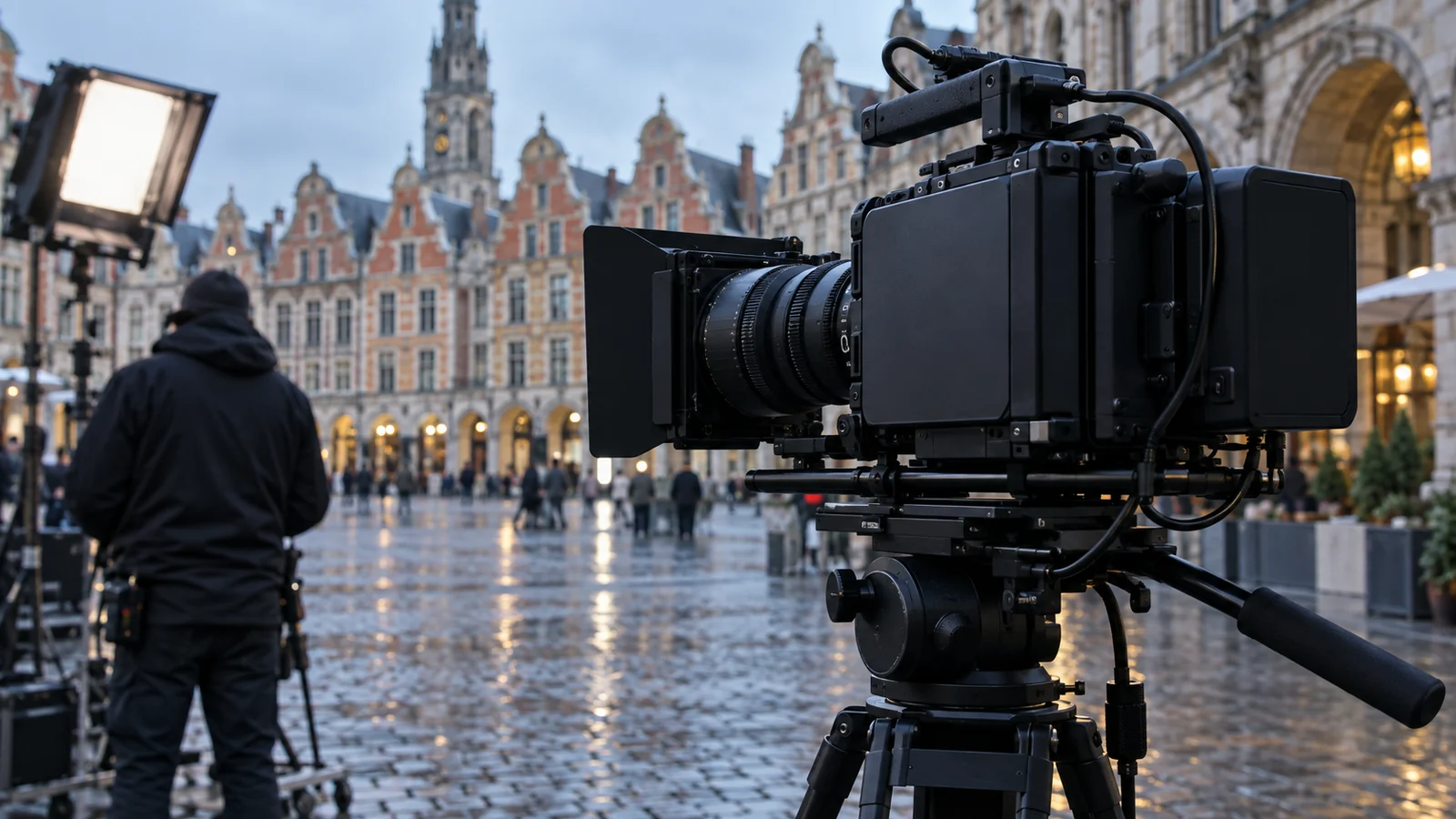 Arras as a film set, its arcaded squares offering a photogenic setting for filming
