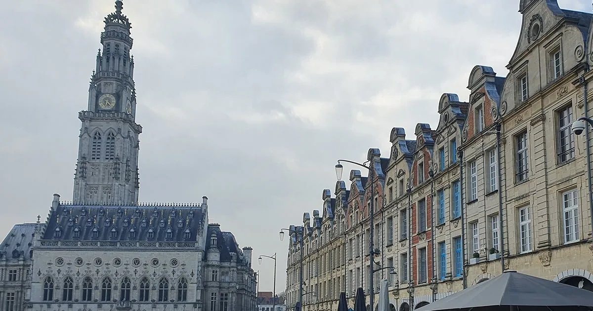The reconstruction of Arras identically after 1918, under the leadership of the architect Pierre Paquet