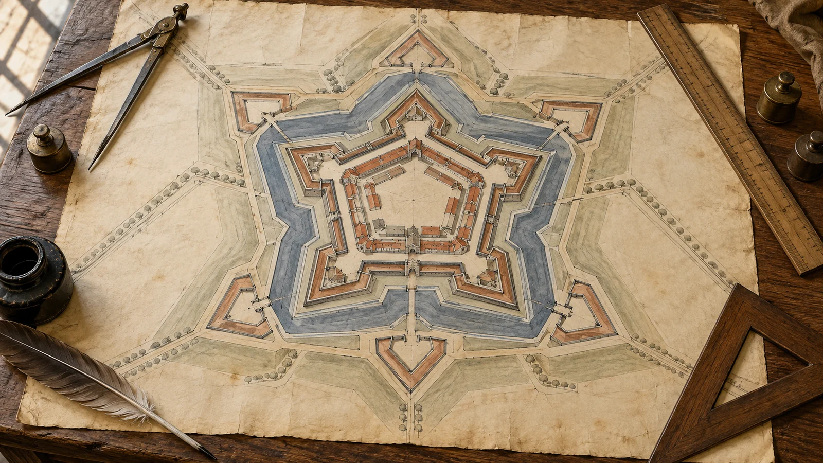 The citadel of Vauban at Arras, a star-shaped fortress built from 1668 under Louis XIV