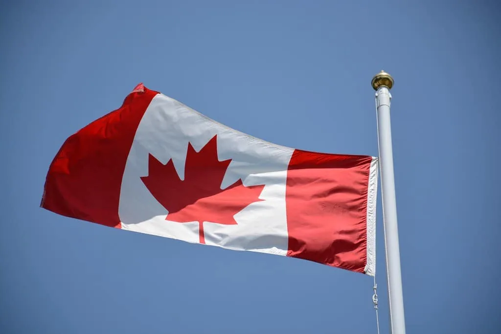 The Vimy Memorial Canadian flag