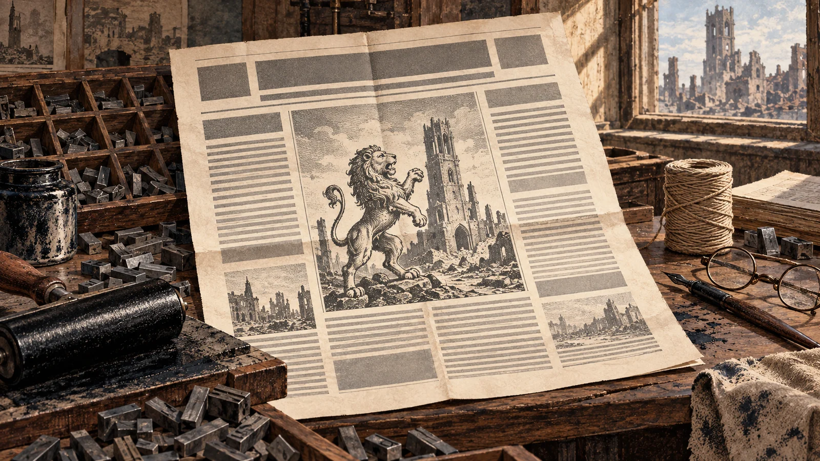 Le Lion d’Arras, journal de siege fonde par Ayme Guerrin durant la Premiere Guerre mondiale