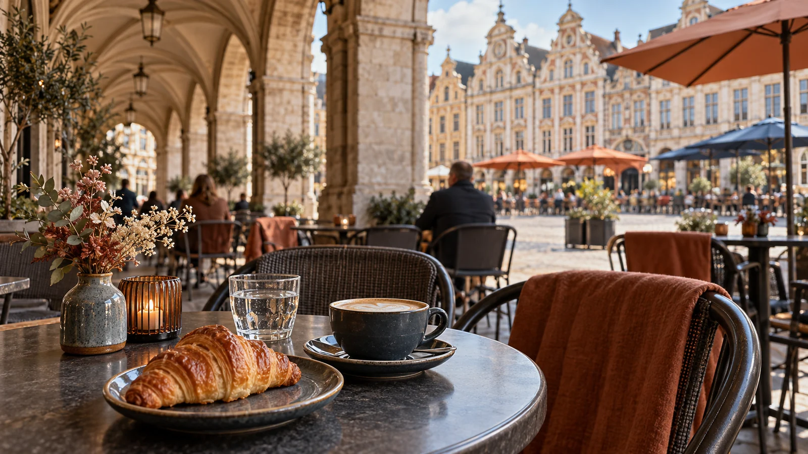 Les terrasses des deux places d’Arras, ou s’attabler sous les arcades face aux facades baroques