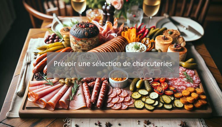 prévoir une sélection de charcuteries