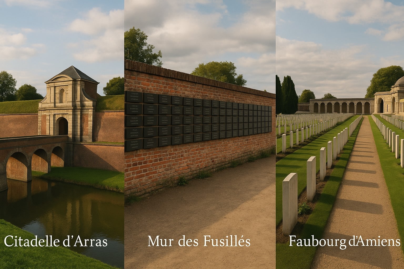 citadelle d'Arras, mur des fusillés, faubourg d'Amiens